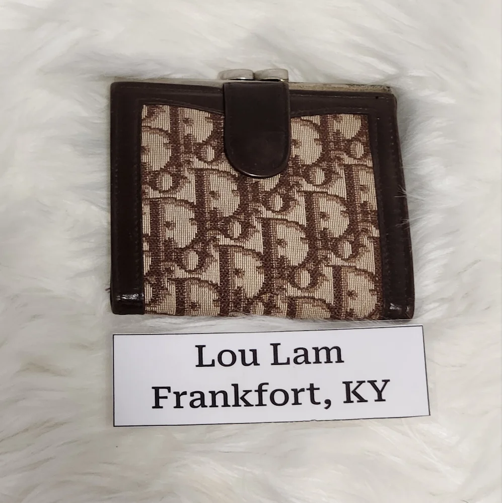 Christian Dior Vintage Trotter Wallet Brown With FLAWS INSIDE